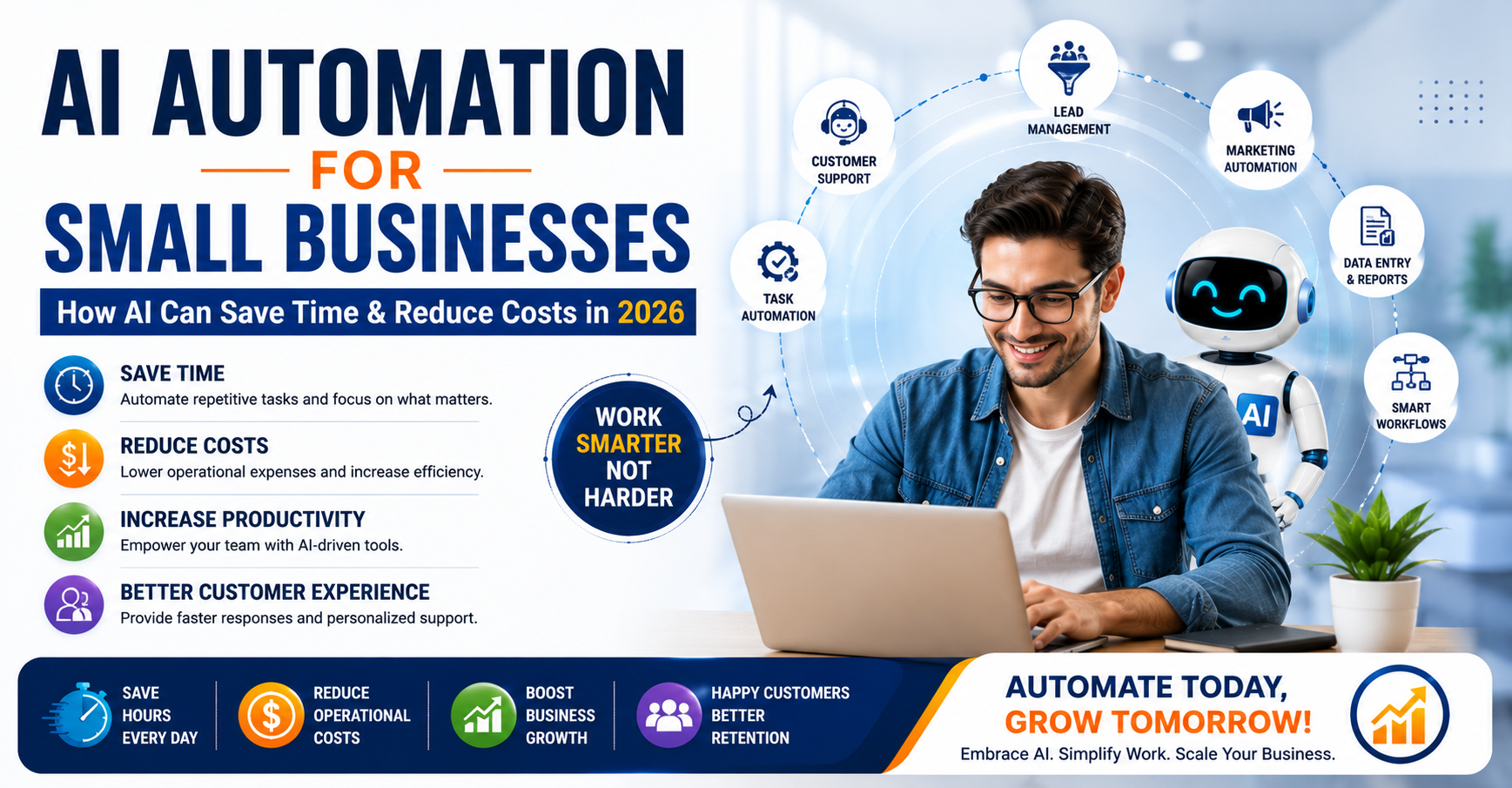 AI Automation for Small Businesses: How AI Can Save Time & Reduce Costs in 2026