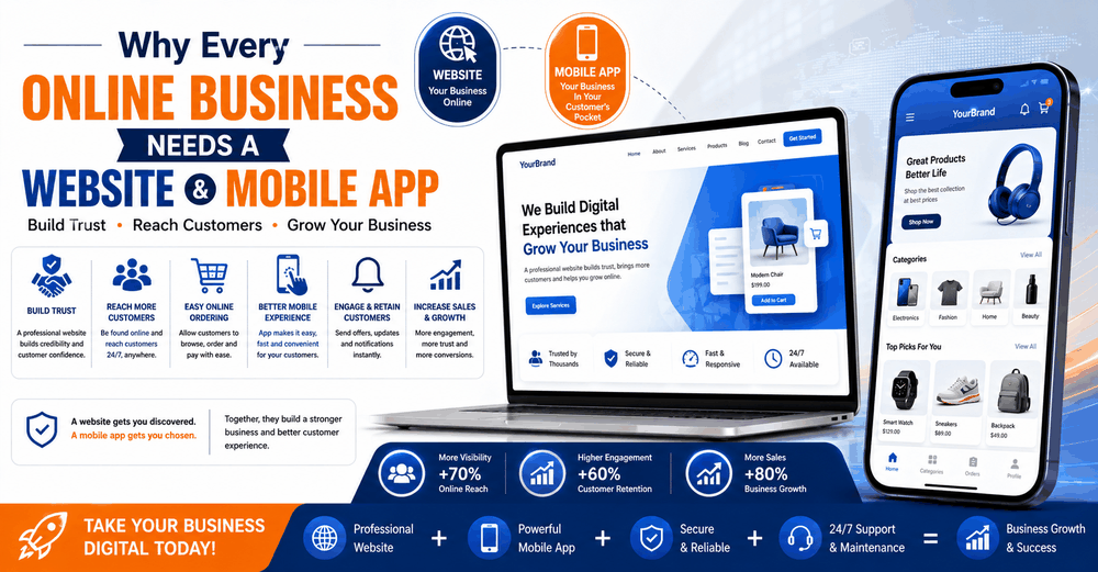 Why Every Online Business Needs a Website & Mobile App