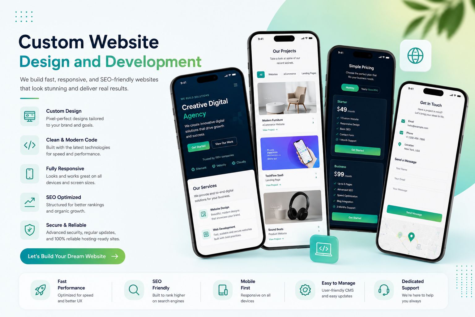 Custom Website Design and Development